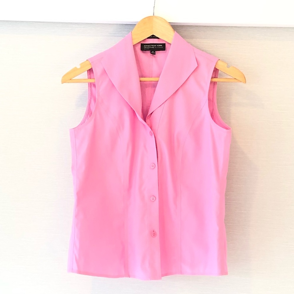Jones New York Pink Sleeveless Button Up